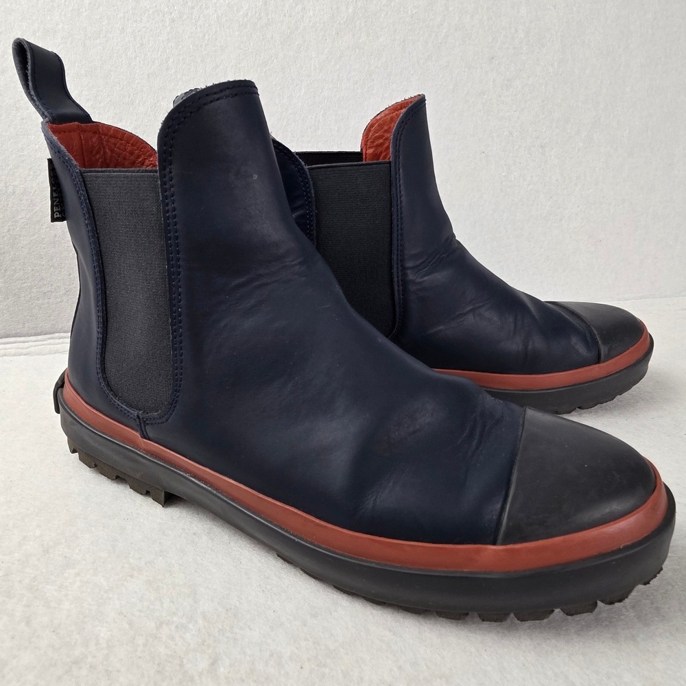 Penelope Chilvers Navy Leather Chelsea Boots Rubber Cap Toe Spain Size 39 US 8.5 - Picture 4 of 9